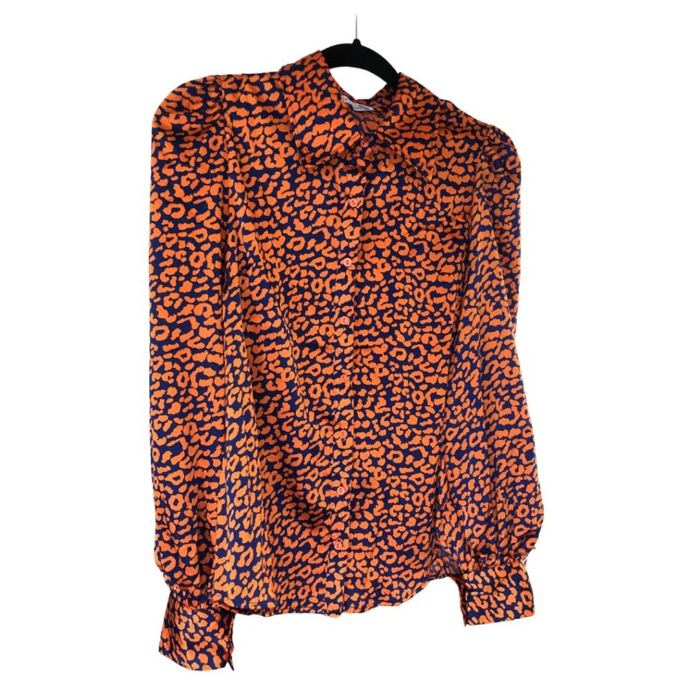 Navy and Orange Blouse